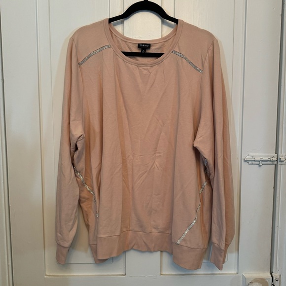 ✨torrid light pink jewel trim sweatshirt✨ - Picture 6 of 9